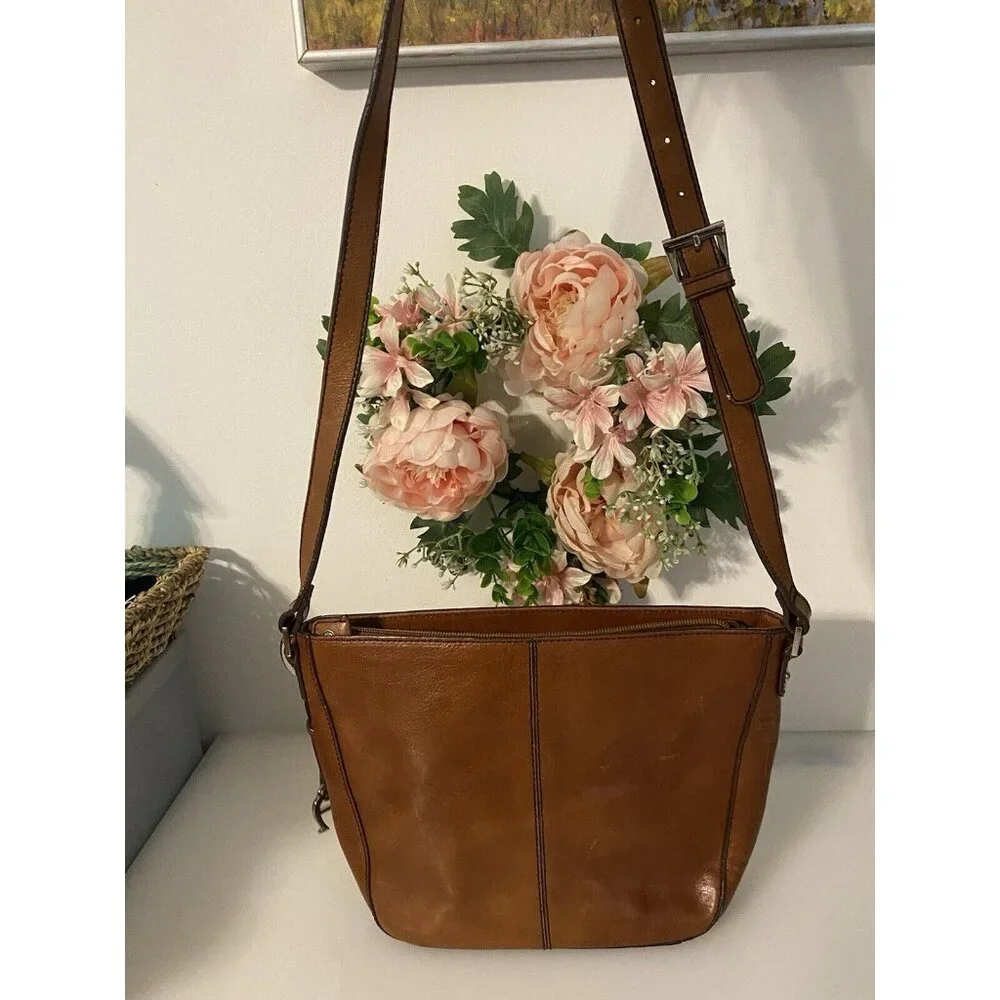 Vintage Etienne Aigner Leather Crossbody Shoulder Bag Purse Brown Boho Organizer - Picture 12 of 16